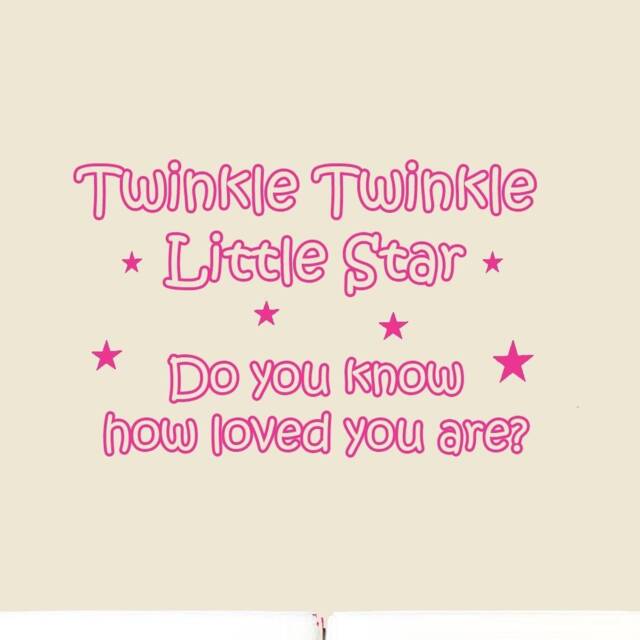 Nursery Wall Decal - Twinkle Little Star Do You Know How Loved Are? Baby's Room Quote Sticker Vwaq 1580 - Hot Pink - image 1