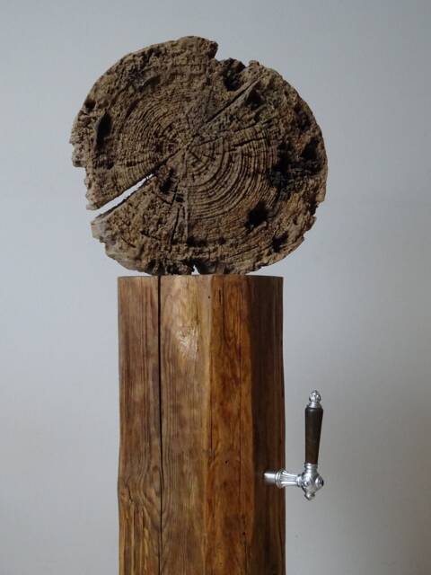 Toilet Paper Holder Made Of A Wooden Beam/Nickel Latch - Natural Design - image 1