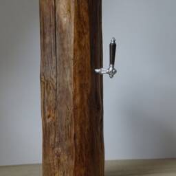 Toilet Paper Holder Made Of A Wooden Beam/Nickel Latch - Natural Design - thumbnail 4