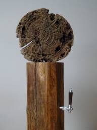 Toilet Paper Holder Made Of A Wooden Beam/Nickel Latch - Natural Design