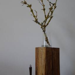Toilet Paper Holder Made Of A Wooden Beam/Nickel Latch - Natural Design - thumbnail 2