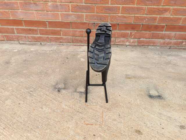 Handmade 1 Pair Wellington Boot Welly Rack Stand Storage Black Wrought Iron Steel Metal Welded Free Standing - image 1