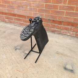 Handmade 1 Pair Wellington Boot Welly Rack Stand Storage Black Wrought Iron Steel Metal Welded Free Standing - thumbnail 2