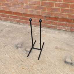 Handmade 1 Pair Wellington Boot Welly Rack Stand Storage Black Wrought Iron Steel Metal Welded Free Standing - thumbnail 3