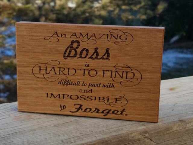 Boss Goodbye Gift, Engraved Wood Plaque, Ceo Desk Decor, Guy Valentines Gift Wrapped - image 1