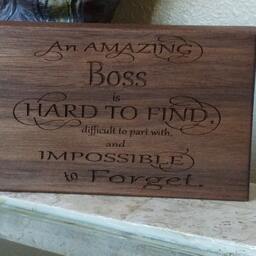 Boss Goodbye Gift, Engraved Wood Plaque, Ceo Desk Decor, Guy Valentines Gift Wrapped - thumbnail 2
