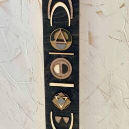 Geometric Wood Wall Art Southwest Decor Tapestry - 24x6 - thumbnail 4