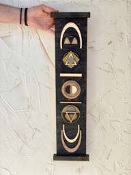 Geometric Wood Wall Art Southwest Decor Tapestry - 24x6