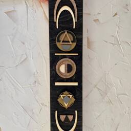 Geometric Wood Wall Art Southwest Decor Tapestry - 24x6 - thumbnail 2