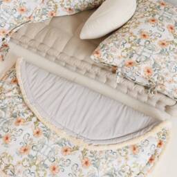 Tangled Flowers & Grey Velvet - Round Baby Play Mat, Boxkleed, Krabbeldecke - thumbnail 2