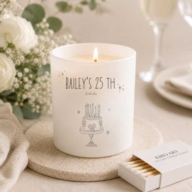 Personalised Birthday Candle - Engraved Soy Wax Gift - image 1
