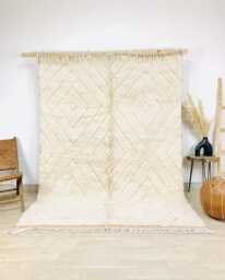 White Moroccan Rug, Large Lozenge Berber Shag Rug Area Minimalist Neutral Wool Decor