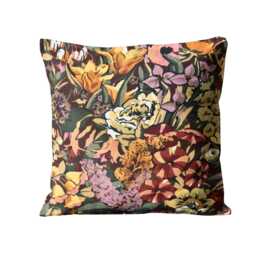 Liberty Cottage Garden Floral Cotton Cushion Cover - Mid 70S Throw Pillow - thumbnail 1