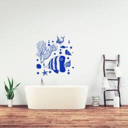 Nautical Wall Decals - Sea Life Vinyl Sticker Fish Ocean Bathroom Art Decor Sm169 - thumbnail 1