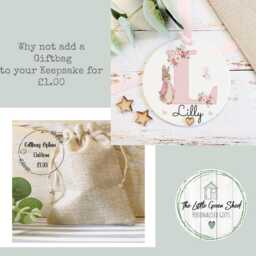 Personalised Peter Rabbit Cushion, Girls Bedroom Decor, Pink Floral Initial Gift, Granddaughter Daughter Birthday Gift For Girl - thumbnail 3