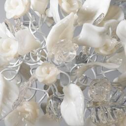 Kitchen Pendant Lighting With Clear & White Flowers Leaves - thumbnail 4