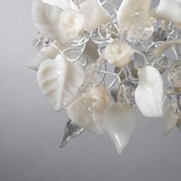 Kitchen Pendant Lighting With Clear & White Flowers Leaves - thumbnail 3