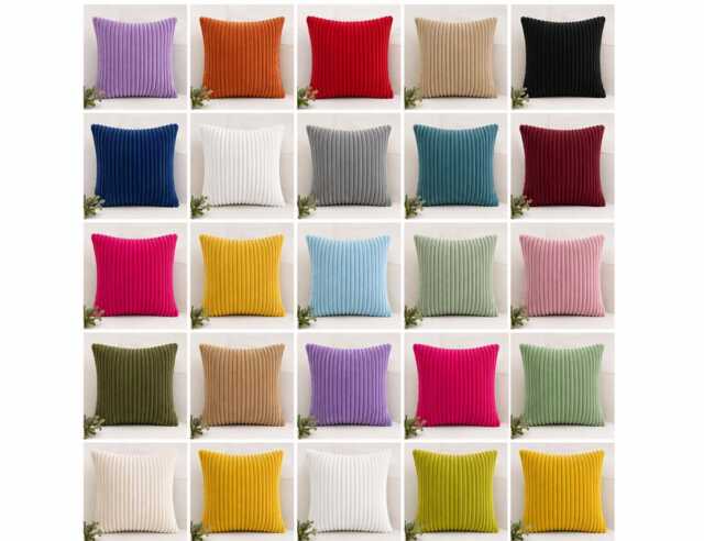 Plain Cushion Covers Corduroy Cord Jumbo Super Soft 16x16 - image 1
