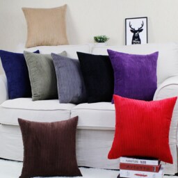 Plain Cushion Covers Corduroy Cord Jumbo Super Soft 16x16 - thumbnail 3