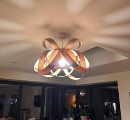 Handmade Wooden Lightshade - Oak Pendant Light Large Chandelier Lampshade Kitchen Island