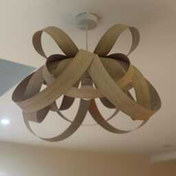 Handmade Wooden Lightshade - Oak Pendant Light Large Chandelier Lampshade Kitchen Island - thumbnail 4
