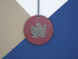 Maple Leaf Wooden Decoration - Christmas Tree Ornament Handmade Canadian Bauble