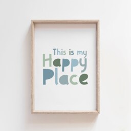 This Is My Happy Place Print, Kids Wall Art, Positive Prints, Sign, Boys Nursery Bedroom Decor, Playroom Prints - thumbnail 1