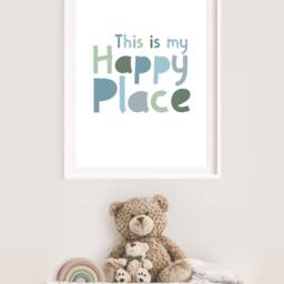 This Is My Happy Place Print, Kids Wall Art, Positive Prints, Sign, Boys Nursery Bedroom Decor, Playroom Prints - thumbnail 2