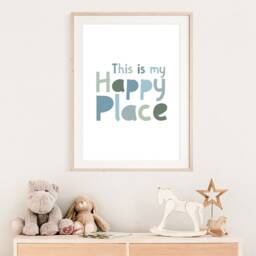 This Is My Happy Place Print, Kids Wall Art, Positive Prints, Sign, Boys Nursery Bedroom Decor, Playroom Prints - thumbnail 3