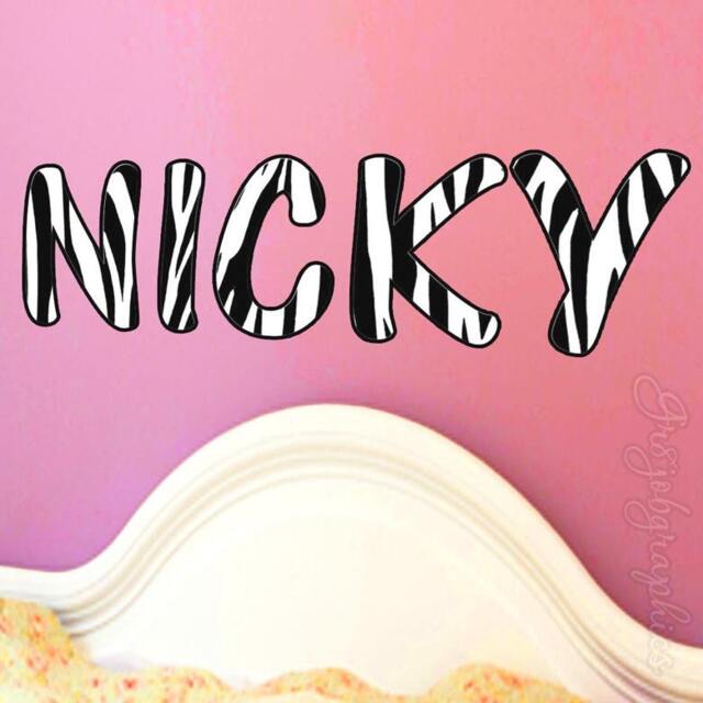 Zebra Print Wall Decor Custom Name Decal Personalized Girls Nursery Room Sticker - Vwaq Zn6