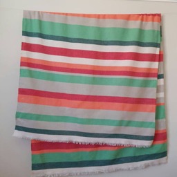 stripe Beach Blanket - Big Towel Camping Throw Natural Bath Sheet Festival Summer Sarong Multicolor Cotton - thumbnail 2