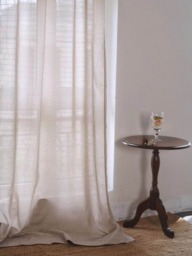 Lam Linen Sheer Curtain, 8 Colors, Airy Natural Curtain For Bedroom Livingroom, Custom Drapes, 1Pc - thumbnail 1