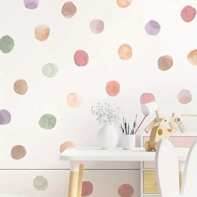 Watercolour Polka Dots Nursery Wall Stickers - image 1