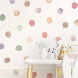 Watercolour Polka Dots Nursery Wall Stickers - thumbnail 1