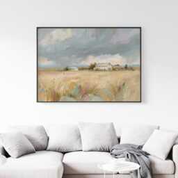 Prairie Farm Poster, Golden Field Print, Country Wall Art, Paper - thumbnail 2