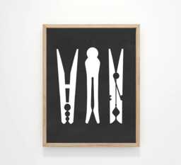 Three Clothespins Laundry Wall Art - Decor Room Available As Print, Framed Print Or Canvas Sign - thumbnail 1