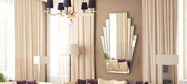 Minerva Original Handcrafted Fan Art Deco Wall Mirror - image 1