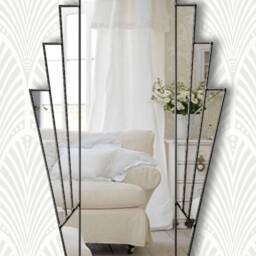 Minerva Original Handcrafted Fan Art Deco Wall Mirror - thumbnail 4