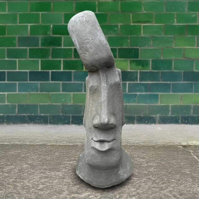Concrete Moai Statue Stone Front Door Figurine Easter Island Man Head Sculpture Outdoor Yard Art Polynesian Style Decor Garden Ornament - image 1