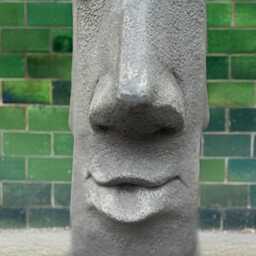 Concrete Moai Statue Stone Front Door Figurine Easter Island Man Head Sculpture Outdoor Yard Art Polynesian Style Decor Garden Ornament - thumbnail 2
