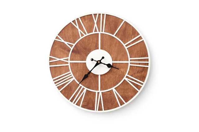 Roman Numeral Wooden Wall Clock 15.7 - image 1