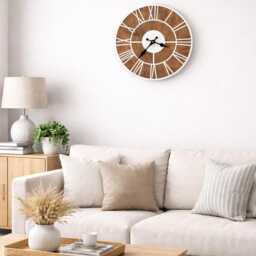 Roman Numeral Wooden Wall Clock 15.7 - thumbnail 2