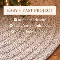 Chunky Knit Tree Skirt Pattern - Beginner Bulky Yarn Christmas Decor - PDF Pattern - thumbnail 3