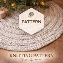 Chunky Knit Tree Skirt Pattern - Beginner Bulky Yarn Christmas Decor - PDF Pattern