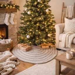 Chunky Knit Tree Skirt Pattern - Beginner Bulky Yarn Christmas Decor - PDF Pattern - thumbnail 4