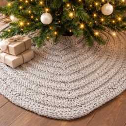 Chunky Knit Tree Skirt Pattern - Beginner Bulky Yarn Christmas Decor - PDF Pattern - thumbnail 2