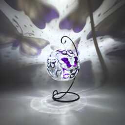 Purple Butterfly Glass Candle Holder - Hand Painted Gift