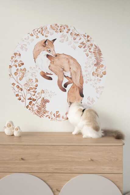 Fox in Fall Leaves Wall Decal Removable Nursery Decor - image 1