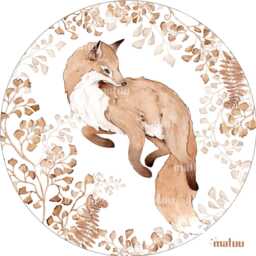 Fox in Fall Leaves Wall Decal Removable Nursery Decor - thumbnail 2