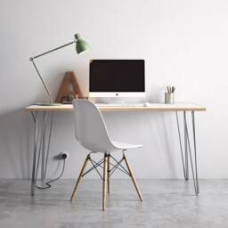 White Formica Desk With Hairpin Legs Handmade Home Office